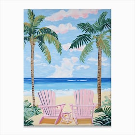 Siesta Key Beach, Florida, Matisse And Rousseau Style 3 Canvas Print