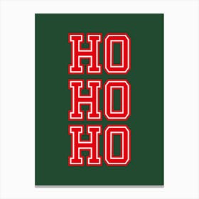 Ho Ho Ho Red and Green Varsity Christmas Canvas Print