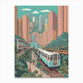 Hong Kong Travel Illustration 3 Canvas Print