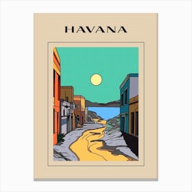 Minimal Design Style Of Havana, Cuba 3 Poster Canvas Print