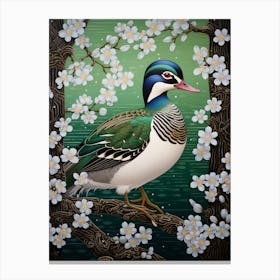 Ohara Koson Inspired Bird Painting Wood Duck 3 Canvas Print