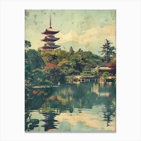 Nara Park Japan Mid Century Modern 2 Canvas Print