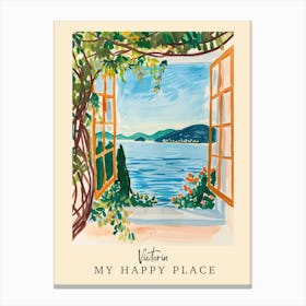 My Happy Place Victoria 3 Travel Poster Canvas Print