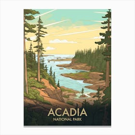 Acadia National Park Vintage Travel Poster 1 Canvas Print