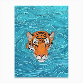 Tiger In The Water 10 Canvas Print