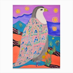 Maximalist Animal Painting Penguin 1 Canvas Print