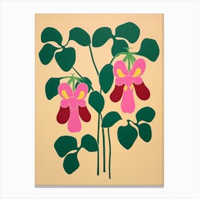 Cut Out Style Flower Art Bleeding Heart Dicentra 2 Canvas Print