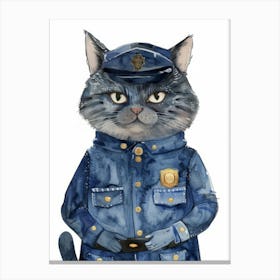 Police Officer Cat 1 Canvas Print