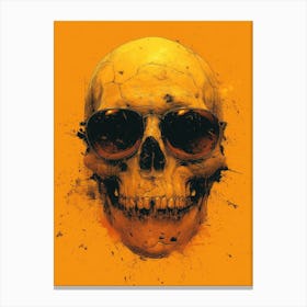 Skull Spectacle: A Frenzied Fusion of Deodato and Mahfood:Skull With Sunglasses 4 Canvas Print