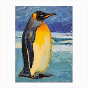 King Penguin Robben Island Colour Block Painting 2 Canvas Print