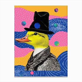 Duck In A Hat Collage 2 Canvas Print