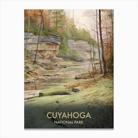 Cuyahoga Valley National Park Watercolour Vintage Travel Poster 1 Canvas Print