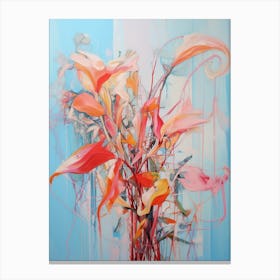 Abstract Flower Painting Heliconia 2 Canvas Print