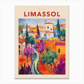 Limassol Cyprus 4 Fauvist Travel Poster Canvas Print
