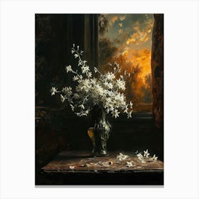 Baroque Floral Still Life Edelweiss 3 Canvas Print