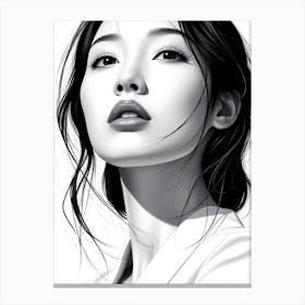 Portrait Of A Asian Woman Canvas Print