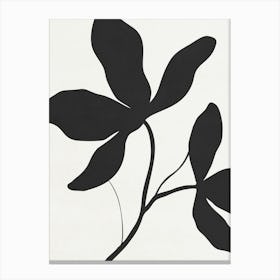 Black And White Leaf 02 Canvas Print