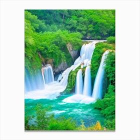 Kravice Waterfalls, Bosnia And Herzegovina Realistic Photograph (2) Canvas Print