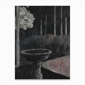 Dark Gothic Birdbath Canvas Print