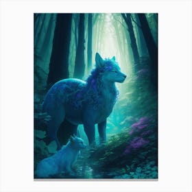 Wolf In The Forest Canvas Print