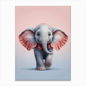 Cute Baby Elephant Nursery Ilustration (14) Canvas Print