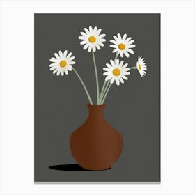 Daisies In A Vase 4 Canvas Print