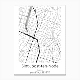 Sint Joost Ten Node,Belgium Minimalist Map Canvas Print