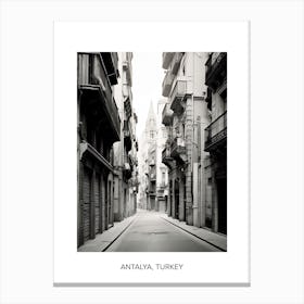 Poster Of Barcelona, Spain, Photography In Black And White 3 Canvas Print