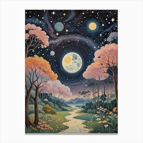 Fantasy Moonlight Forest Canvas Print