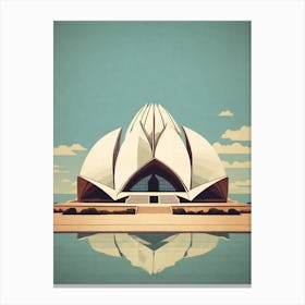 Lotus Temple In Delhi Canvas Print