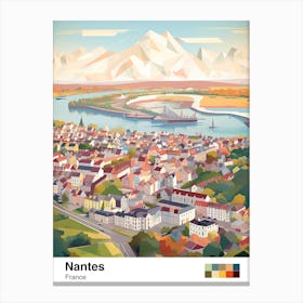 Nantes, France, Geometric Illustration 4 Poster Canvas Print