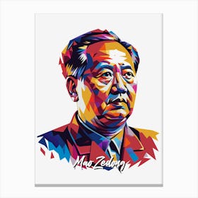 Mao Zedong 03 Portrait WPAP Pop Art Canvas Print