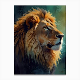 Lion Side Portrait Canvas Print