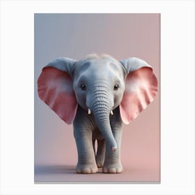 Cute Baby Elephant Nursery Ilustration (21) Canvas Print