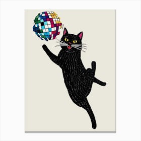 Disco Cat Canvas Print