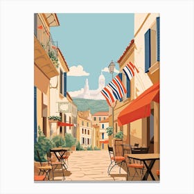 Nice, France, Graphic Illustration 3 Canvas Print