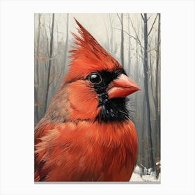 Cardinal In The Woods 1 Canvas Print