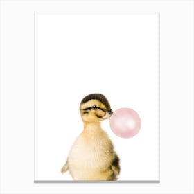 Bubble Gum Duck Canvas Print