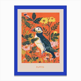 Spring Birds Poster Puffin 3 Canvas Print