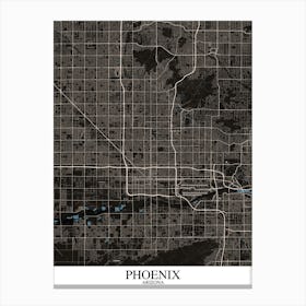 Phoenix Arizona Black Blue Canvas Print