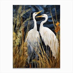 White Egrets Canvas Print