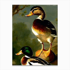 Ducks Wall Art Above Tv Canvas Print