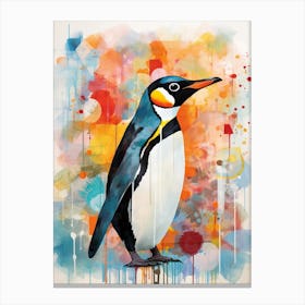 Bird Painting Collage Penguin 1 Canvas Print