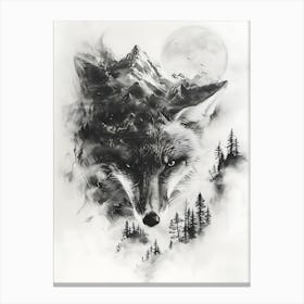 Wolf In The Forest 4 Canvas Print