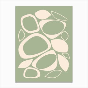 Mid Century Modern Abstract 8 Sage Green, and Ivory Canvas Print