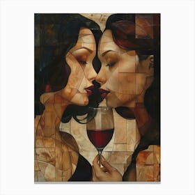 Two Women Kissing 4 Canvas Print