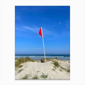 Flag On The Beach Canvas Print