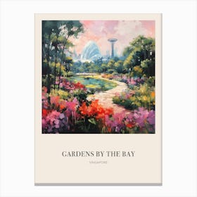 Gardens By The Bay Singapore Vintage Cezanne Inspired Poster Canvas Print
