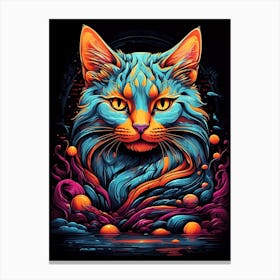 Psychedelic Cat 10 Canvas Print