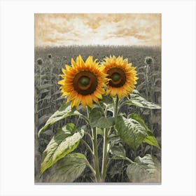 Two Sunflowers 1 Canvas Print